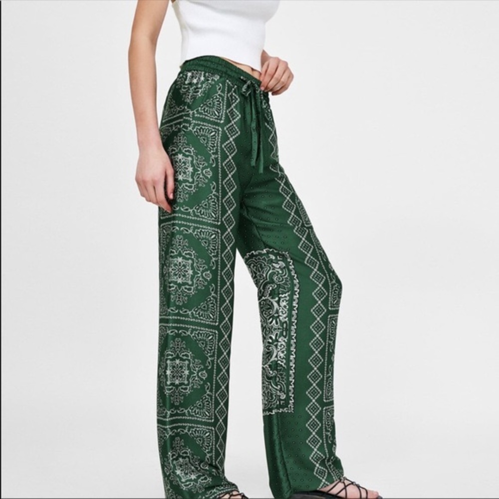 Zara Green Bandana Pants